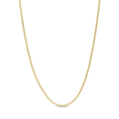 1.2mm Curb Chain Necklace in Solid 18K Gold - 20”