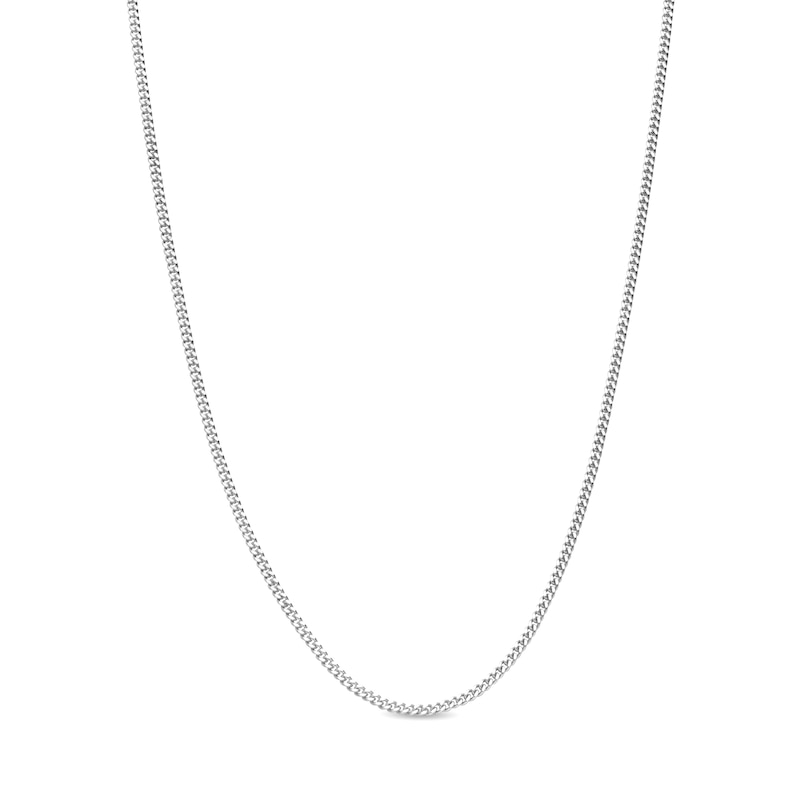 1.2mm Curb Chain Necklace in Solid 18K White Gold