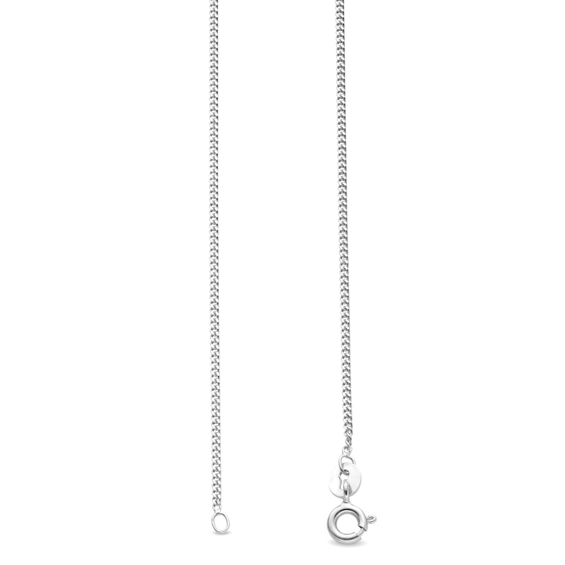 1.2mm Curb Chain Necklace in Solid 18K White Gold