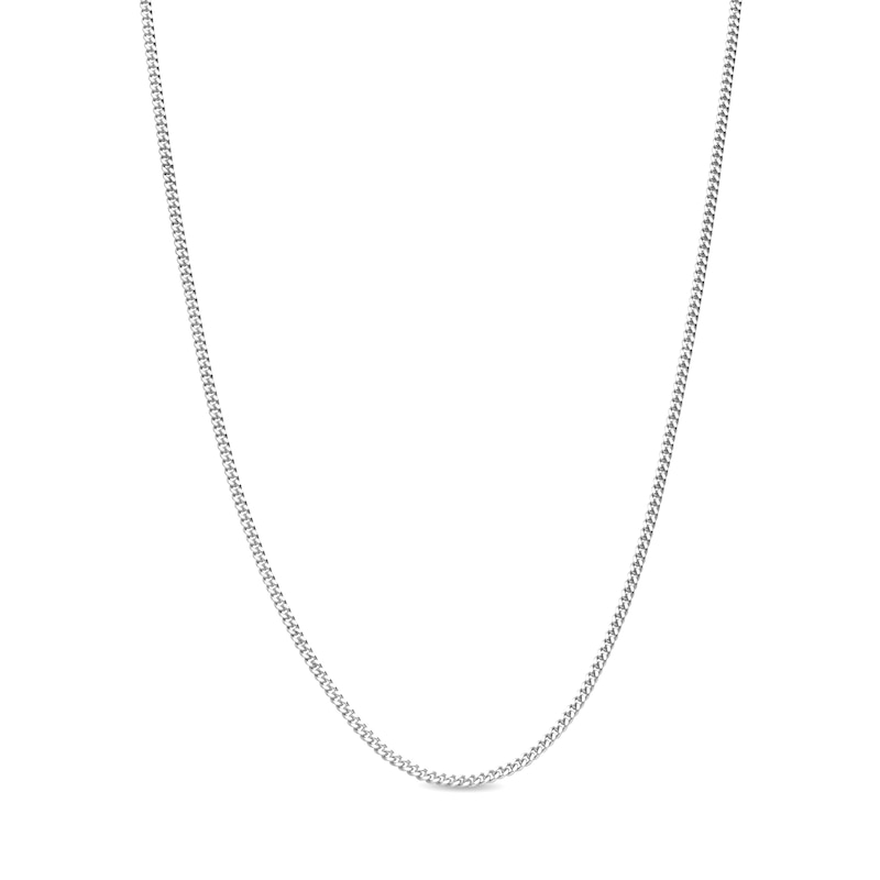 1.2mm Curb Chain Necklace in Solid 18K White Gold - 18”|Peoples Jewellers