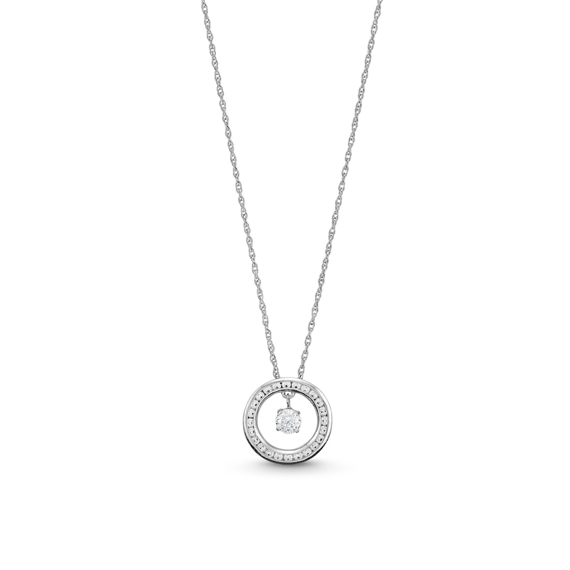 Unstoppable Love™ 0.33 CT. T.W. Diamond Dangle Open Circle Pendant in 10K White Gold|Peoples Jewellers