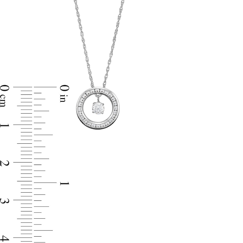 Unstoppable Love™ 0.33 CT. T.W. Diamond Dangle Open Circle Pendant in 10K White Gold|Peoples Jewellers