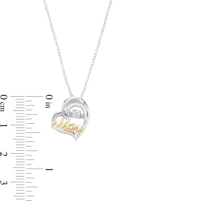 Unstoppable Love™ Diamond Accent Tilted Heart with "MOM" Pendant in Sterling Silver and 14K Gold Plate|Peoples Jewellers