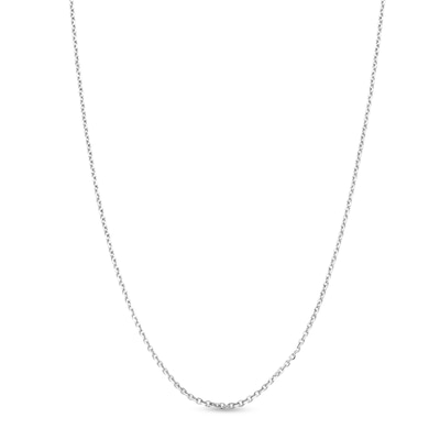 1.3mm Rolo Chain Necklace in Solid 10K White Gold