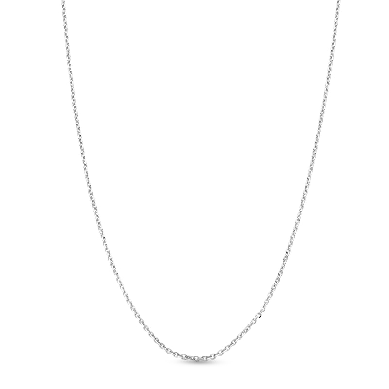 1.3mm Rolo Chain Necklace in Solid 10K White Gold