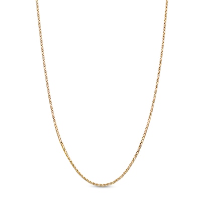 1.25mm Wheat Chain Necklace in Solid 14K Gold - 18"