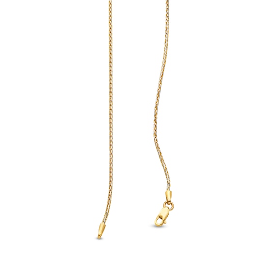 1.25mm Wheat Chain Necklace in Solid 14K Gold - 18"