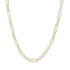 Thumbnail Image 0 of 7.00 CT. T.W. Certified Lab-Created Diamond Station Alternating Link Necklace in 14K Gold (F/SI2)