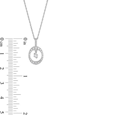 Unstoppable Love™ 0.33 CT. T.W. Diamond Dangle Open Oval Frame Pendant in 10K White Gold