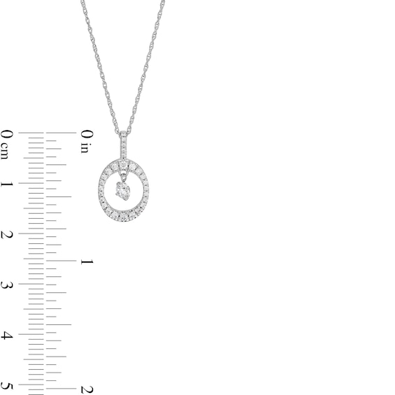 Unstoppable Love™ 0.33 CT. T.W. Diamond Dangle Open Oval Frame Pendant in 10K White Gold