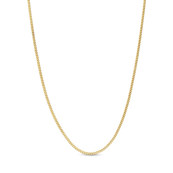 1.2mm Curb Chain Necklace in Solid 18K Gold - 18"