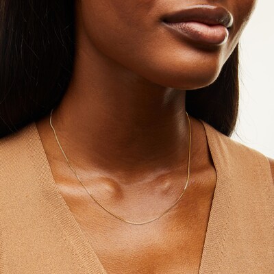 1.2mm Curb Chain Necklace in Solid 18K Gold - 18"