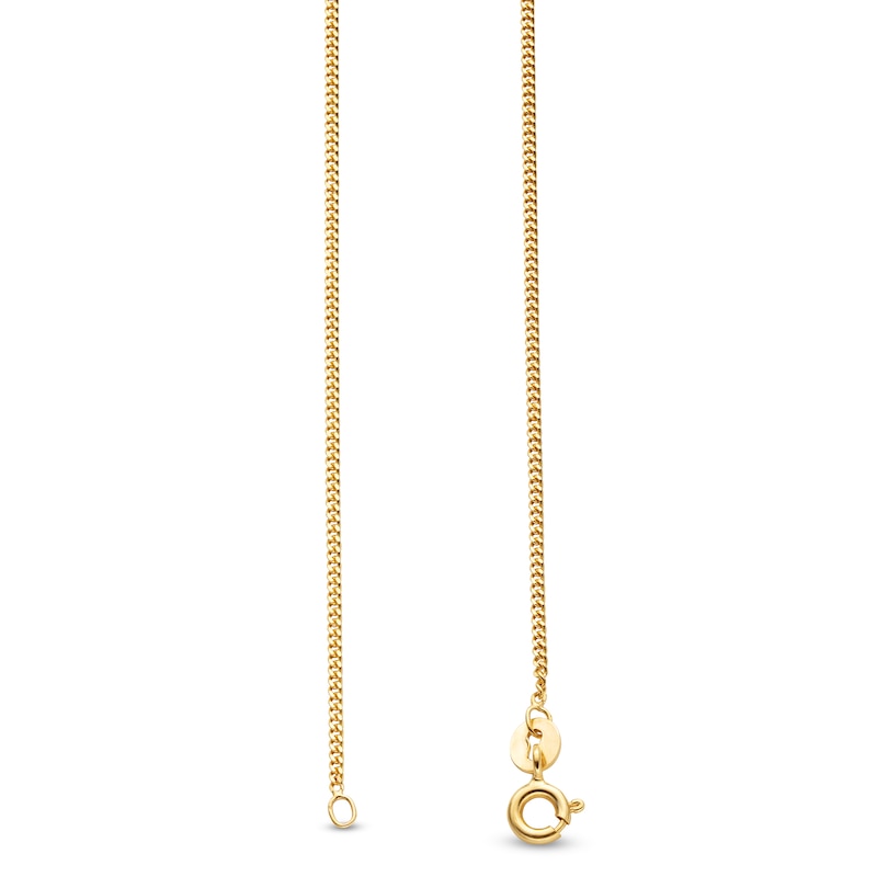 1.2mm Curb Chain Necklace in Solid 18K Gold - 18"|Peoples Jewellers