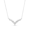Thumbnail Image 0 of 0.70 CT. T.W. Marquise Multi-Diamond Chevron Necklace in 10K White Gold