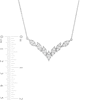 Thumbnail Image 2 of 0.70 CT. T.W. Marquise Multi-Diamond Chevron Necklace in 10K White Gold