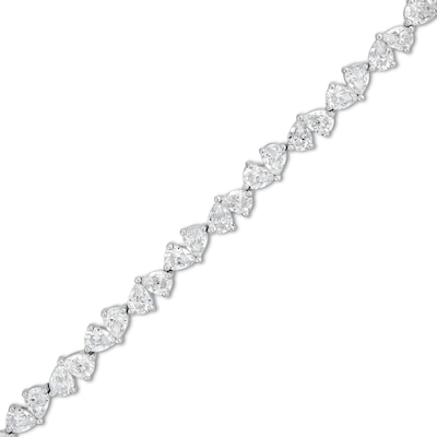 10.00 CT. T.W. Pear-Shaped Certified Lab-Created Diamond Duos Bracelet in 10K White Gold (F/SI2)