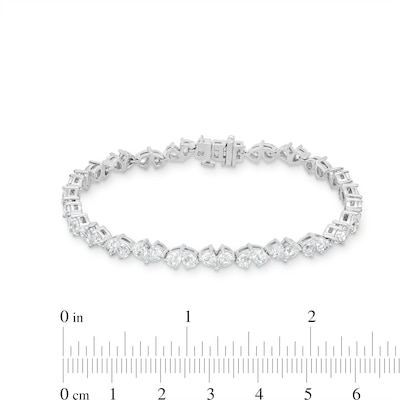 10.00 CT. T.W. Pear-Shaped Certified Lab-Created Diamond Duos Bracelet in 10K White Gold (F/SI2)