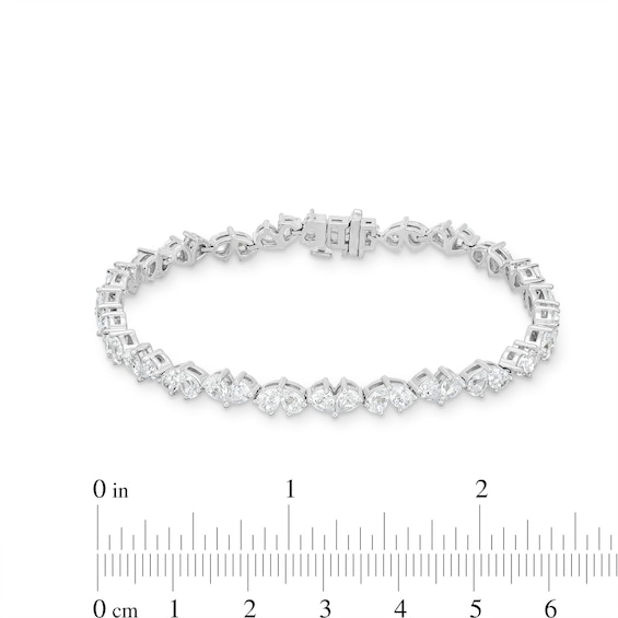 10.00 CT. T.W. Pear-Shaped Certified Lab-Created Diamond Duos Bracelet in 10K White Gold (F/SI2)