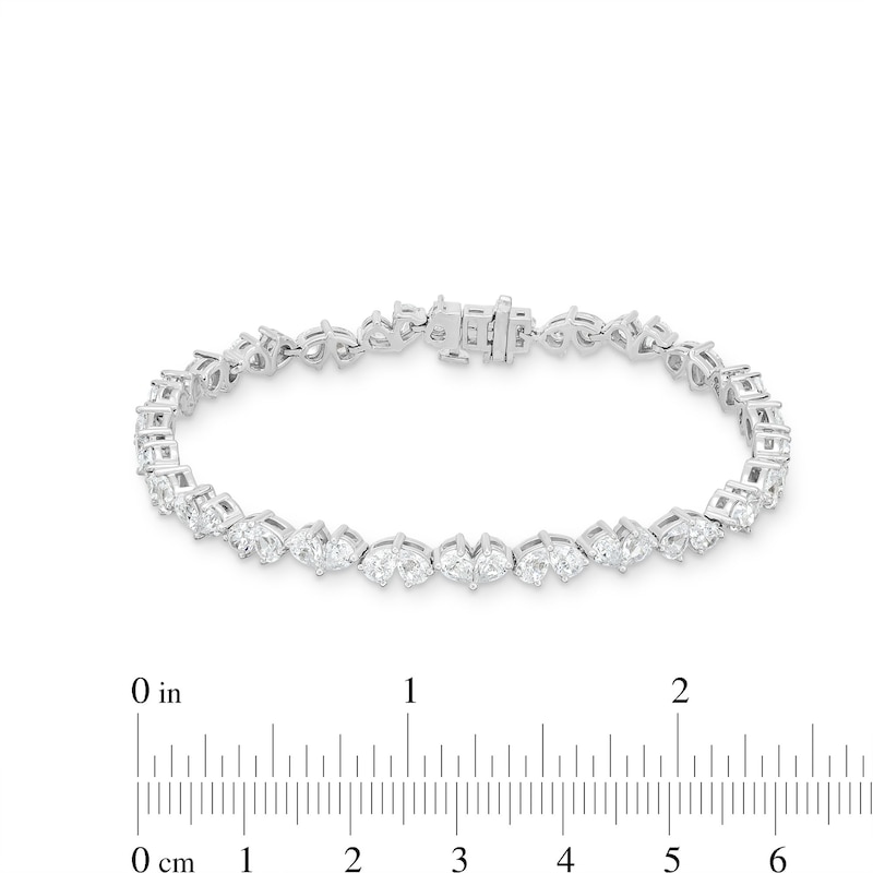 10.00 CT. T.W. Pear-Shaped Certified Lab-Created Diamond Duos Bracelet in 10K White Gold (F/SI2)