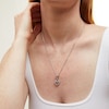 0.115 CT. T.W. Diamond "mom" Heart Necklace in Sterling Silver - 20"