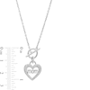 0.115 CT. T.W. Diamond "mom" Heart Necklace in Sterling Silver - 20"