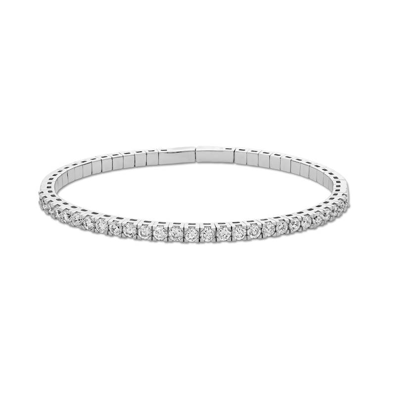 3.00 CT. T.W. Certified Lab-Created Diamond Bangle in 14K White Gold (F/SI2) - 7.1"|Peoples Jewellers