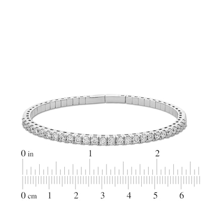 3.00 CT. T.W. Certified Lab-Created Diamond Bangle in 14K White Gold (F/SI2) - 7.1"