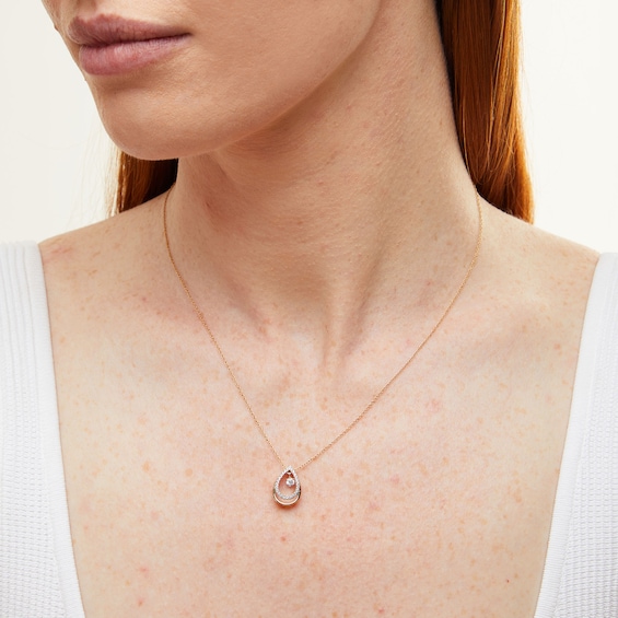 Unstoppable Love™ 0.25 CT. T.W. Diamond Dangle Double Teardrop Pendant in 10K Gold