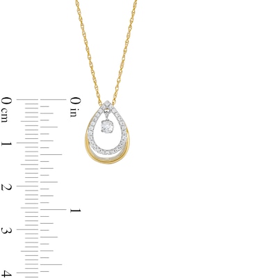 Unstoppable Love™ 0.25 CT. T.W. Diamond Dangle Double Teardrop Pendant in 10K Gold