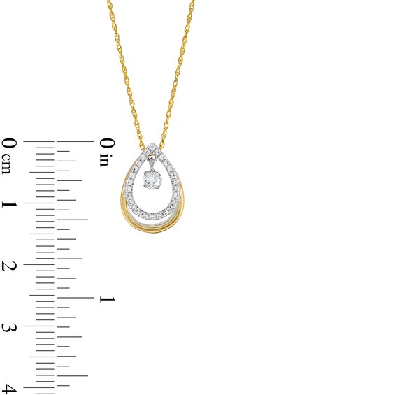 Unstoppable Love™ 0.25 CT. T.W. Diamond Dangle Double Teardrop Pendant in 10K Gold