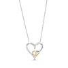 Thumbnail Image 0 of 0.085 CT. T.W. Diamond Intertwined Double Heart Pendant in Sterling Silver and 10K Gold