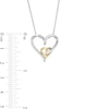 Thumbnail Image 3 of 0.085 CT. T.W. Diamond Intertwined Double Heart Pendant in Sterling Silver and 10K Gold