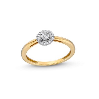 0.07 CT. T.W. Multi-Diamond Frame Promise Ring in 10K Gold