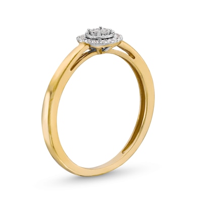 0.07 CT. T.W. Multi-Diamond Frame Promise Ring in 10K Gold