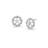 Thumbnail Image 0 of Circle of Gratitude® 0.20 CT. T.W. Baguette and Round Diamond Twist Stud Earrings in 10K White Gold