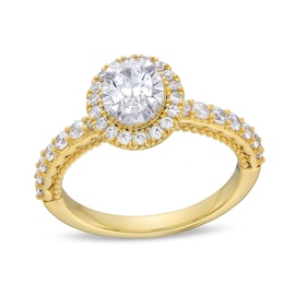 1.00 CT. T.W. Oval Diamond Frame Engagement Ring in 10K Gold