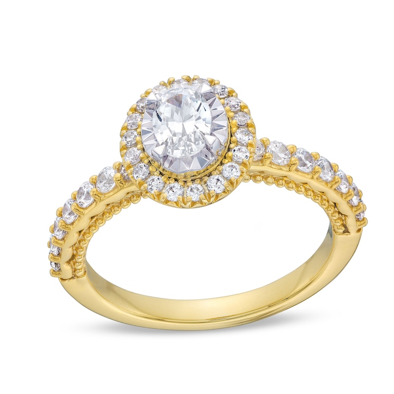 1.00 CT. T.W. Oval Diamond Frame Engagement Ring in 10K Gold|Peoples Jewellers