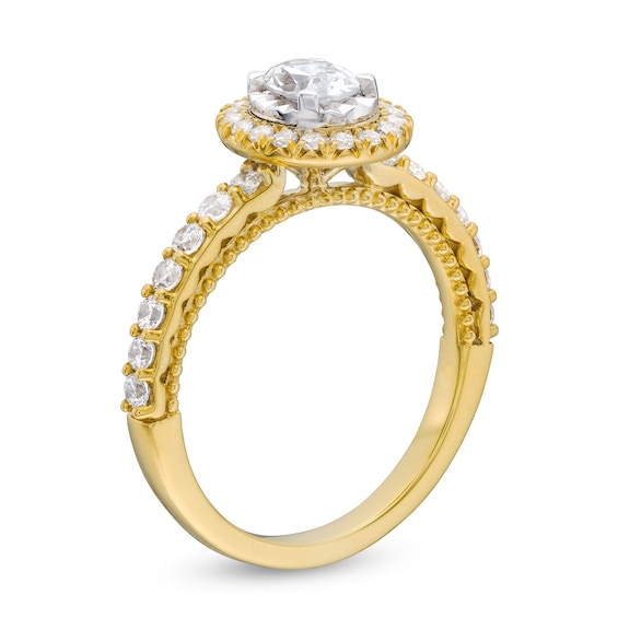 1.00 CT. T.W. Oval Diamond Frame Engagement Ring in 10K Gold