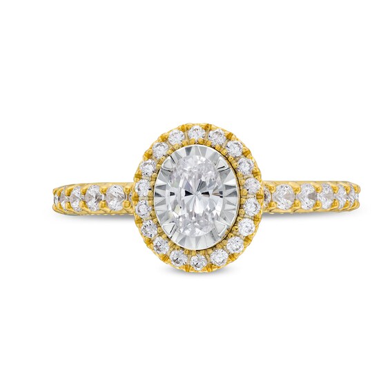 1.00 CT. T.W. Oval Diamond Frame Engagement Ring in 10K Gold