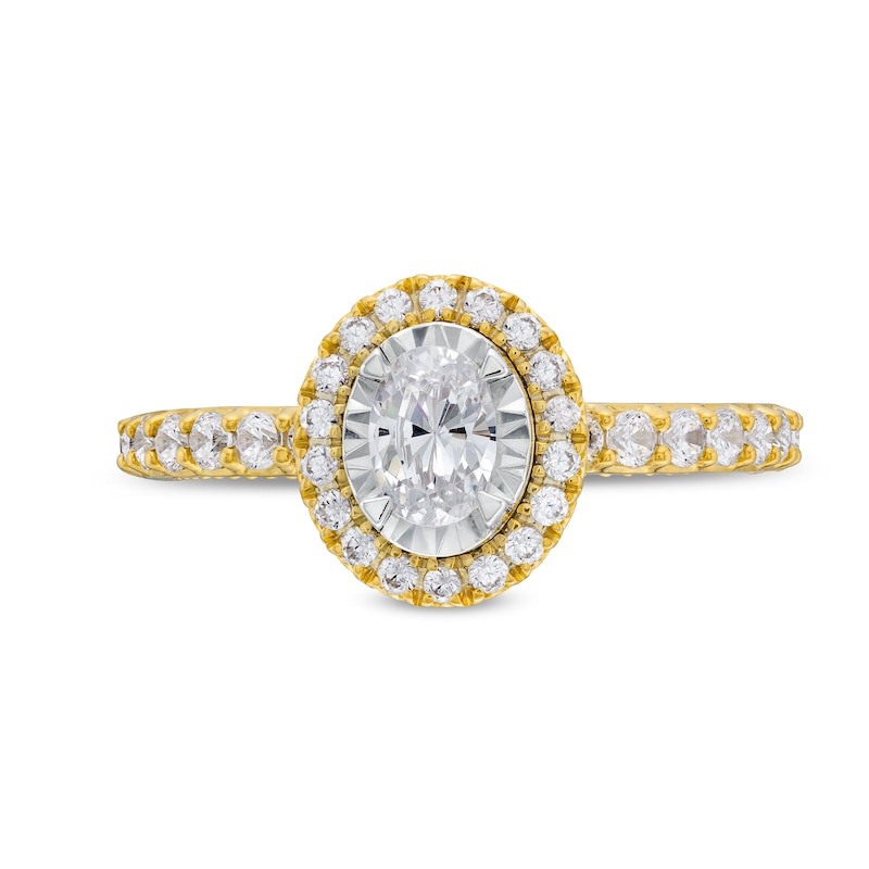 1.00 CT. T.W. Oval Diamond Frame Engagement Ring in 10K Gold