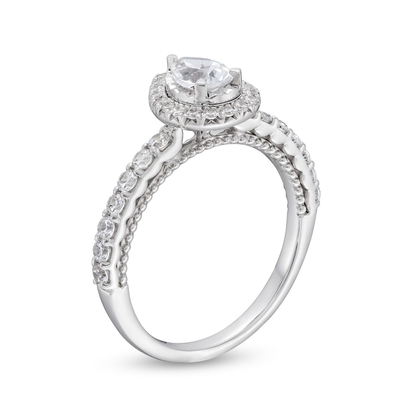1.00 CT. T.W. Pear-Shaped Diamond Frame Engagement Ring in 10K White Gold