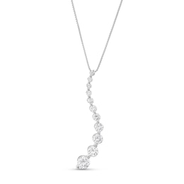2.00 CT. T.W. Journey Certified Lab-Created Diamond Curved Pendant in 14K White Gold (F/SI2)