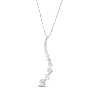 2.00 CT. T.W. Journey Certified Lab-Created Diamond Curved Pendant in 14K White Gold (F/SI2)