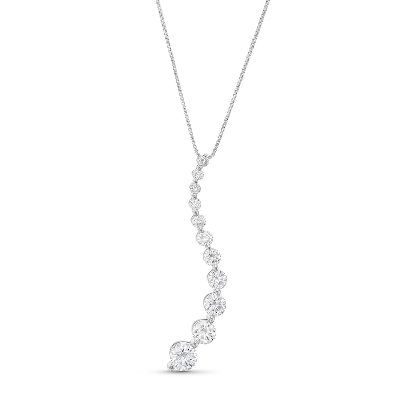 2.00 CT. T.W. Journey Certified Lab-Created Diamond Curved Pendant in 14K White Gold (F/SI2)|Peoples Jewellers