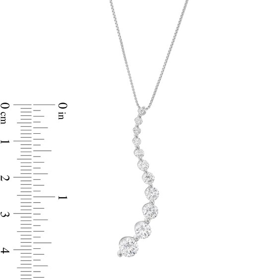 2.00 CT. T.W. Journey Certified Lab-Created Diamond Curved Pendant in 14K White Gold (F/SI2)