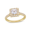 Thumbnail Image 0 of GIA-Graded Princess-Cut Centre Diamond 1.50 CT. T.W. Frame Engagement Ring in 14K Gold (F/SI2)