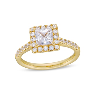 GIA-Graded Princess-Cut Centre Diamond 1.50 CT. T.W. Frame Engagement Ring in 14K Gold (F/SI2)