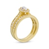 Thumbnail Image 2 of GIA-Graded Oval Centre Diamond 1.10 CT. T.W. Frame Vintage-Style Bridal Set in 14K Gold (F/SI2)