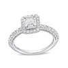 Thumbnail Image 0 of 1.00 CT. T.W. Emerald-Cut Diamond Frame Engagement Ring in 10K White Gold