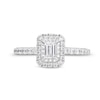 1.00 CT. T.W. Emerald-Cut Diamond Frame Engagement Ring in 10K White Gold